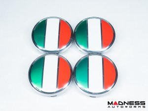 Wheel Center Caps - set of 4 - Italian Flag - 60mm Wheel Center Caps - set of 4 - Italian Flag - 60mm